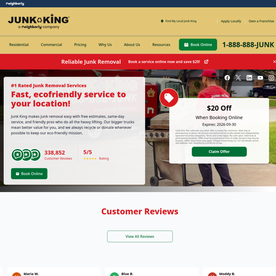 junk-king.com homepage screenshot