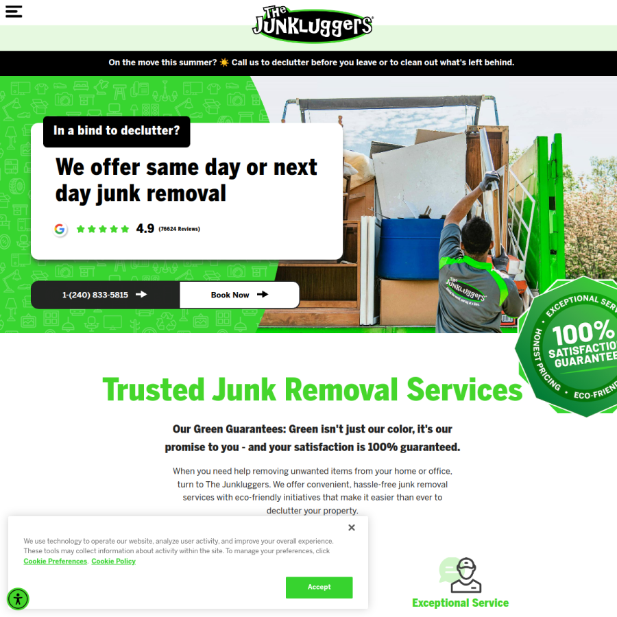 junkluggers.com homepage screenshot