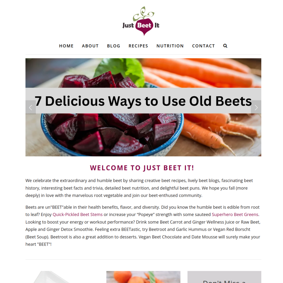 justbeetit.com homepage screenshot