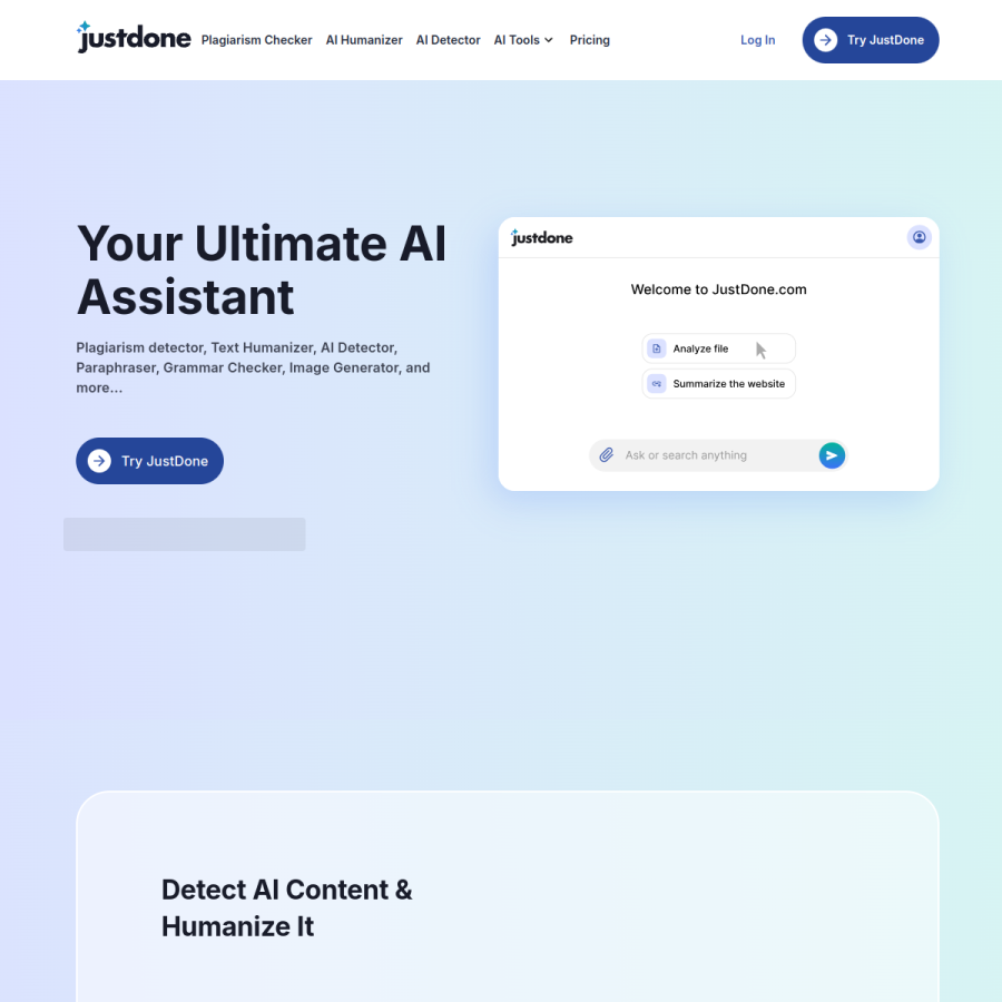 justdone.com homepage screenshot