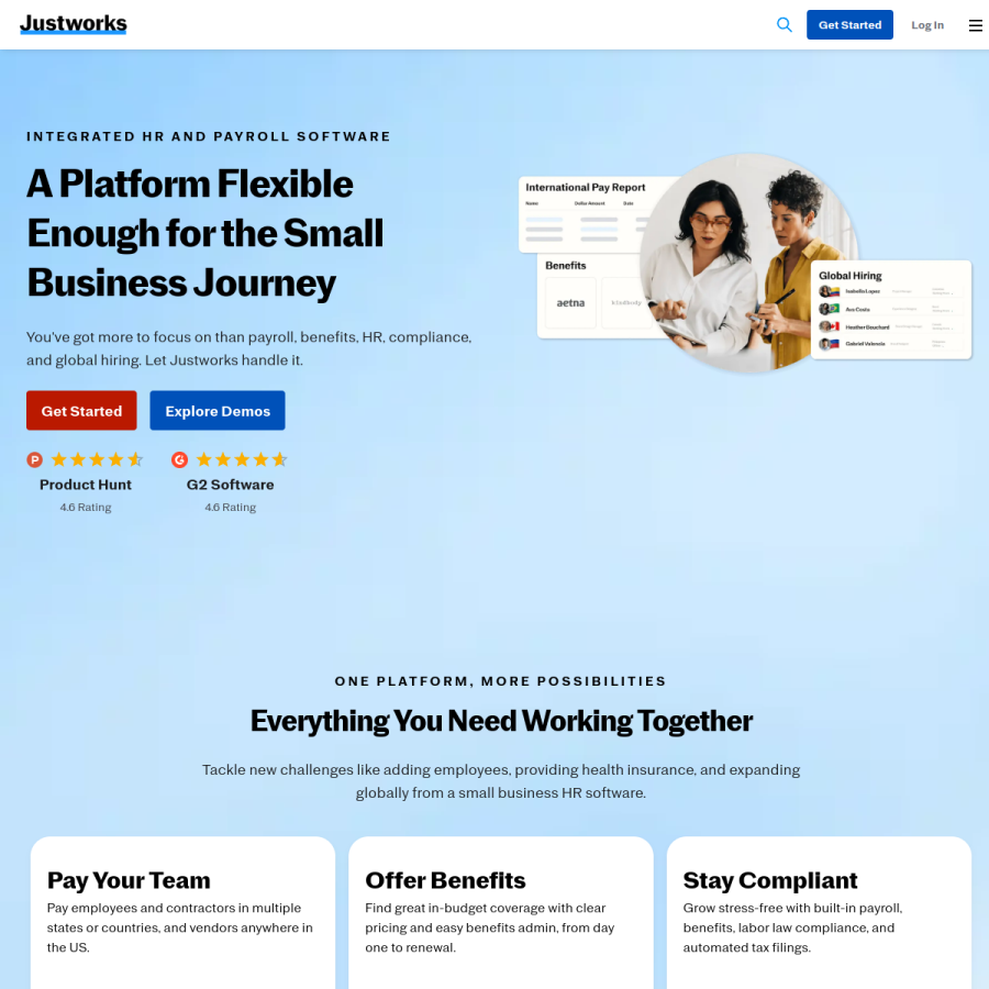 justworks.com homepage screenshot