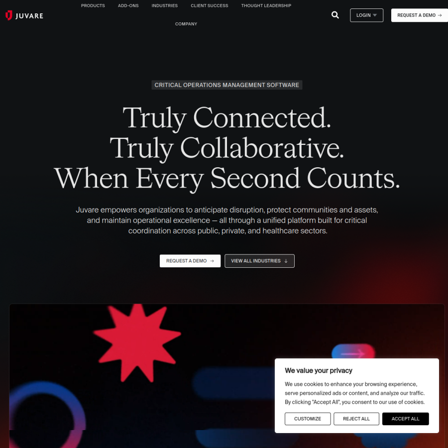 juvare.com homepage screenshot