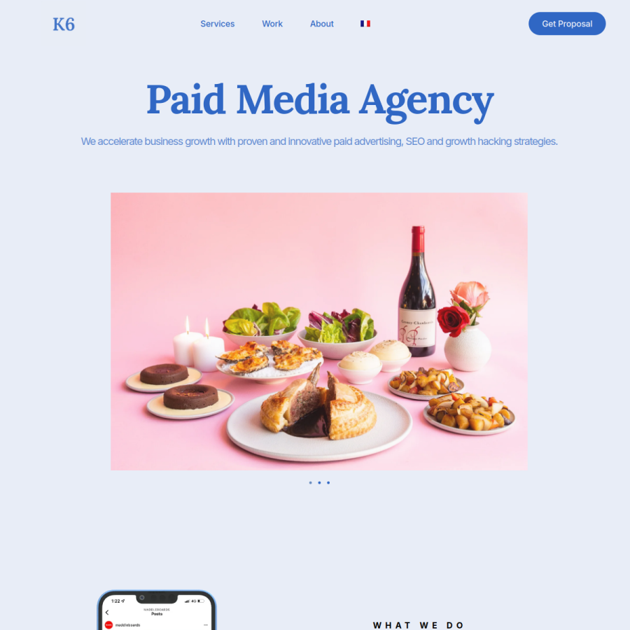 k6agency.com homepage screenshot