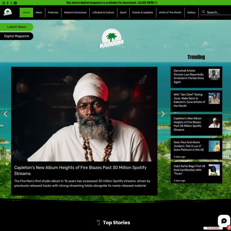 kaboommag.com homepage screenshot