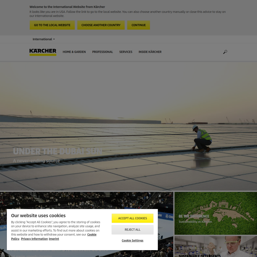 kaercher.com homepage screenshot