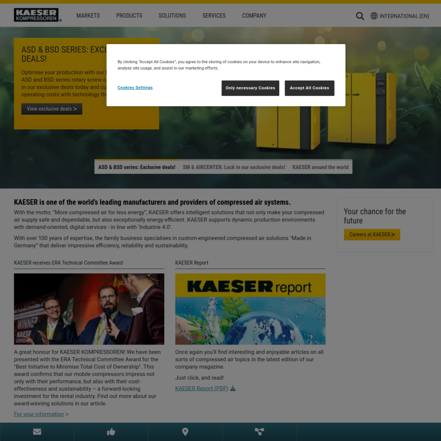 kaeser.com homepage screenshot