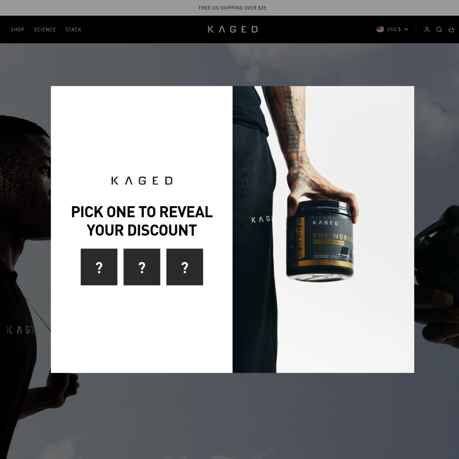 kaged.com homepage screenshot