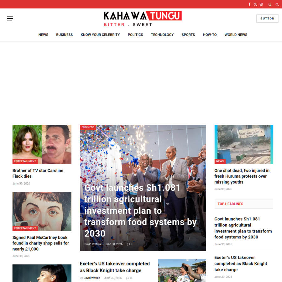 kahawatungu.com homepage screenshot