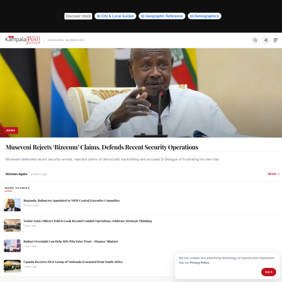 kampalapost.com homepage screenshot