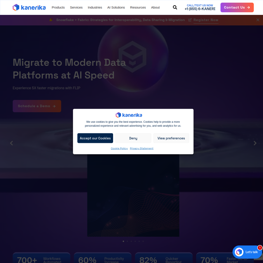 kanerika.com homepage screenshot