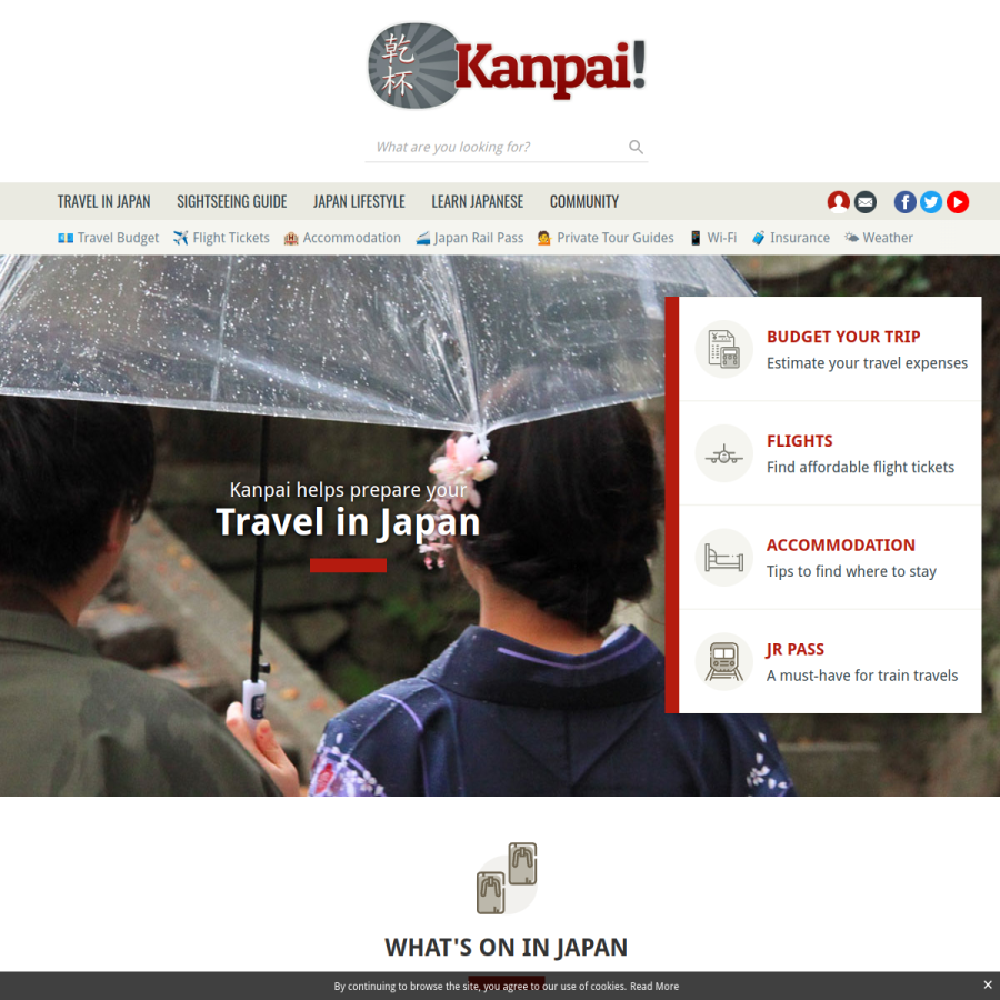 kanpai-japan.com homepage screenshot