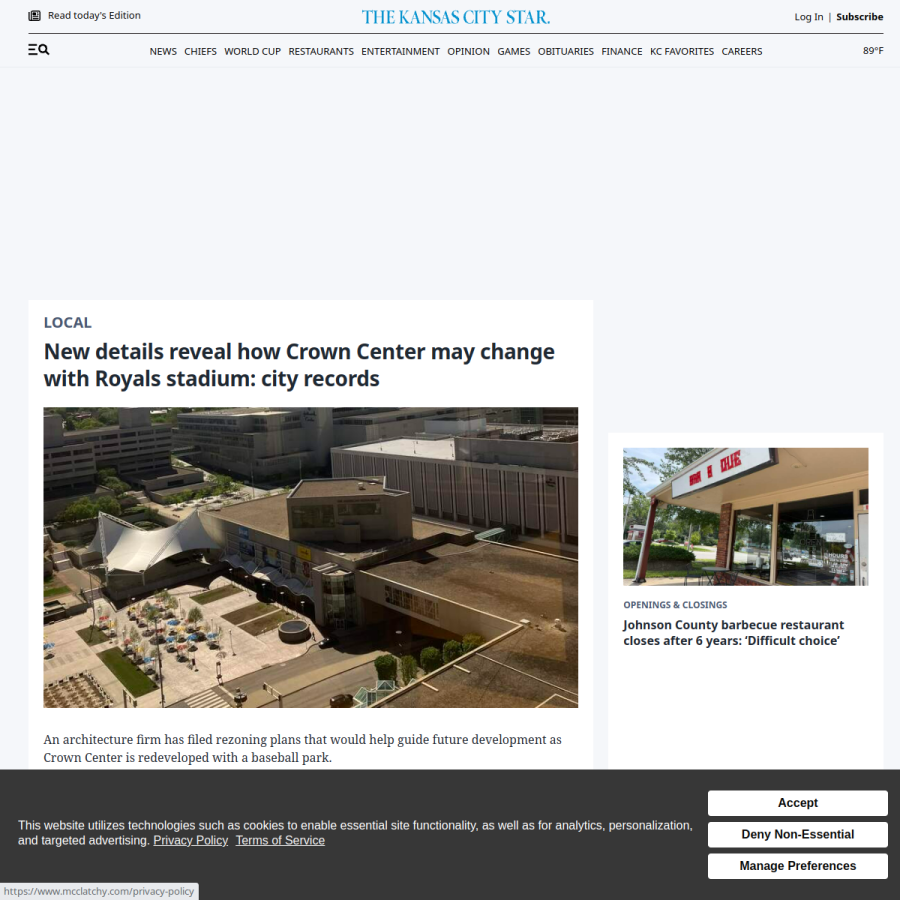 kansascity.com homepage screenshot