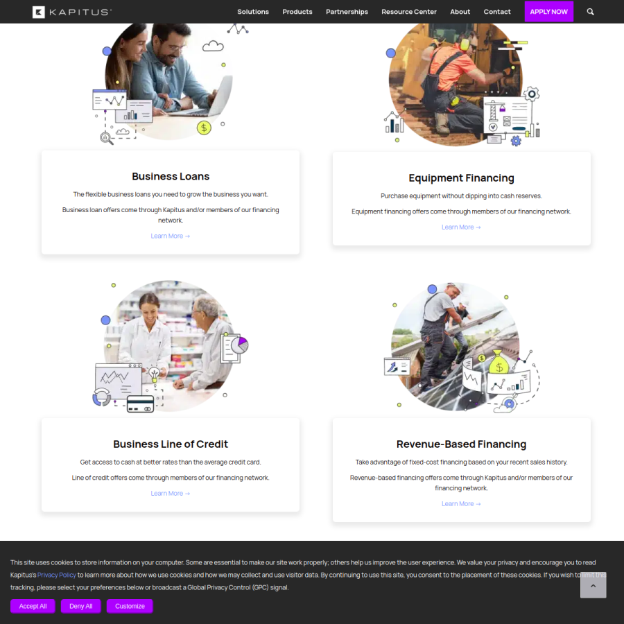 kapitus.com homepage screenshot