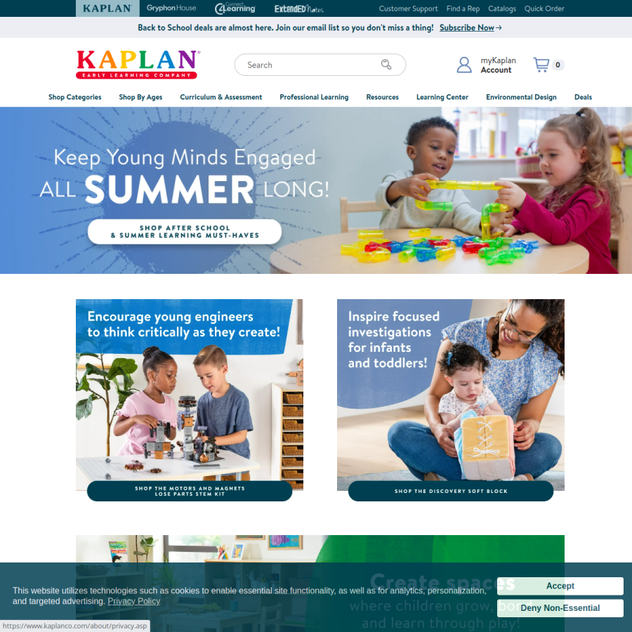 kaplanco.com homepage screenshot