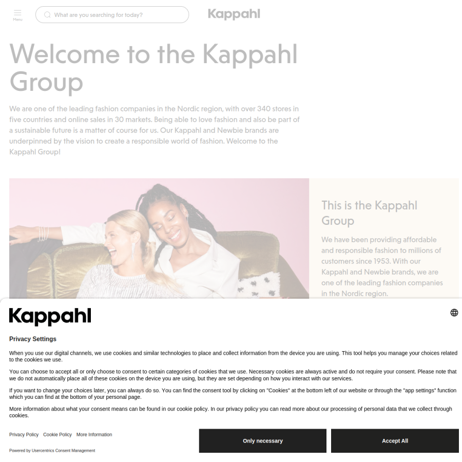 kappahl.com homepage screenshot