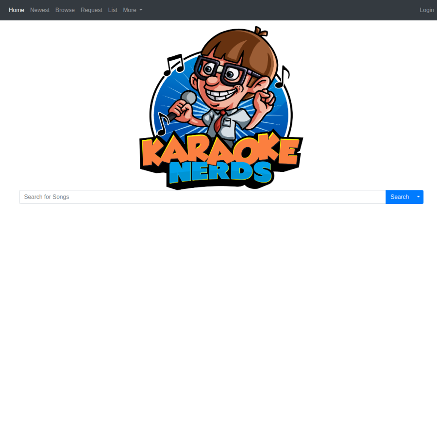 karaokenerds.com homepage screenshot