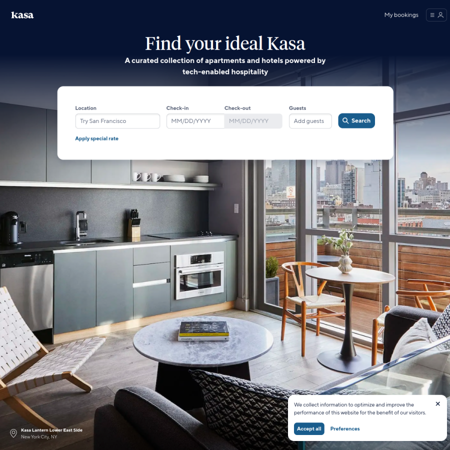 kasa.com homepage screenshot