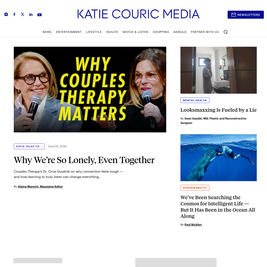 katiecouric.com homepage screenshot