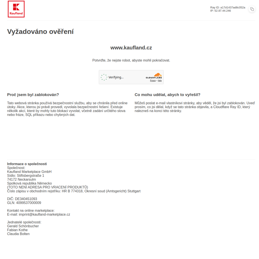 kaufland.cz homepage screenshot