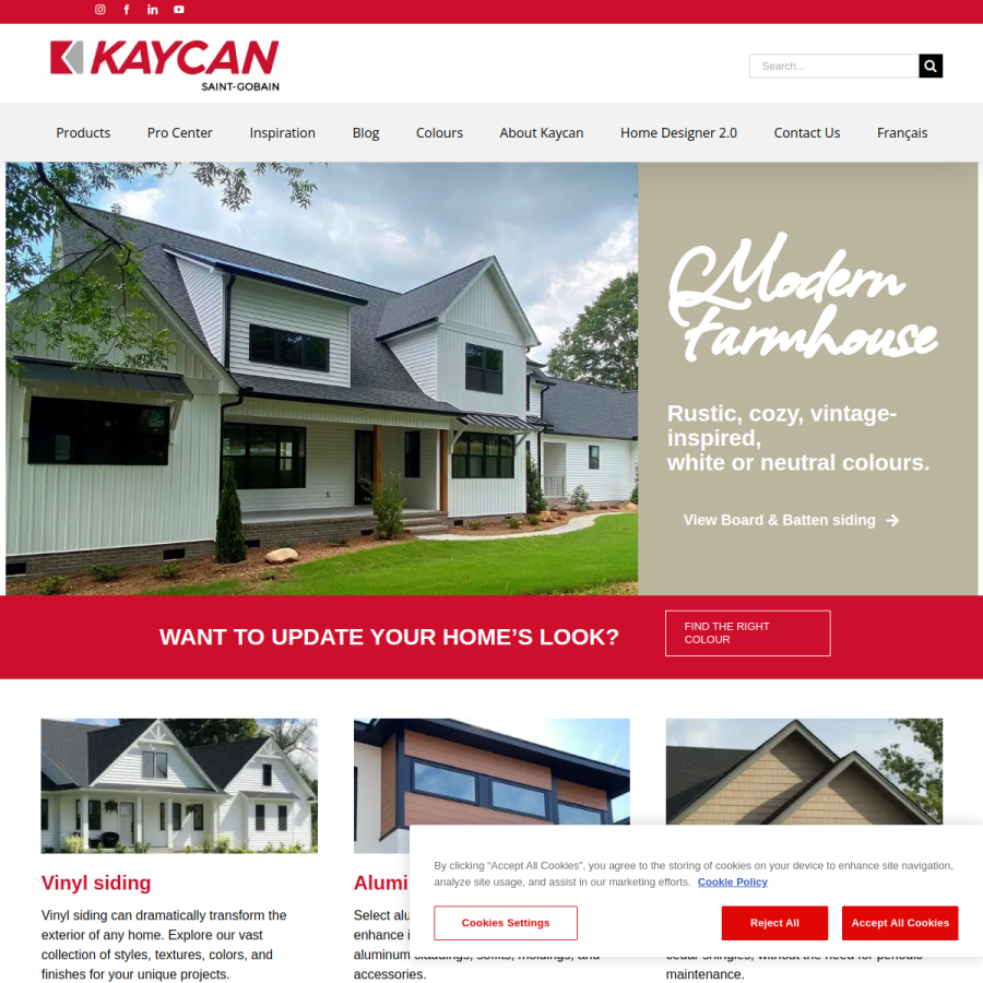 kaycan.com homepage screenshot