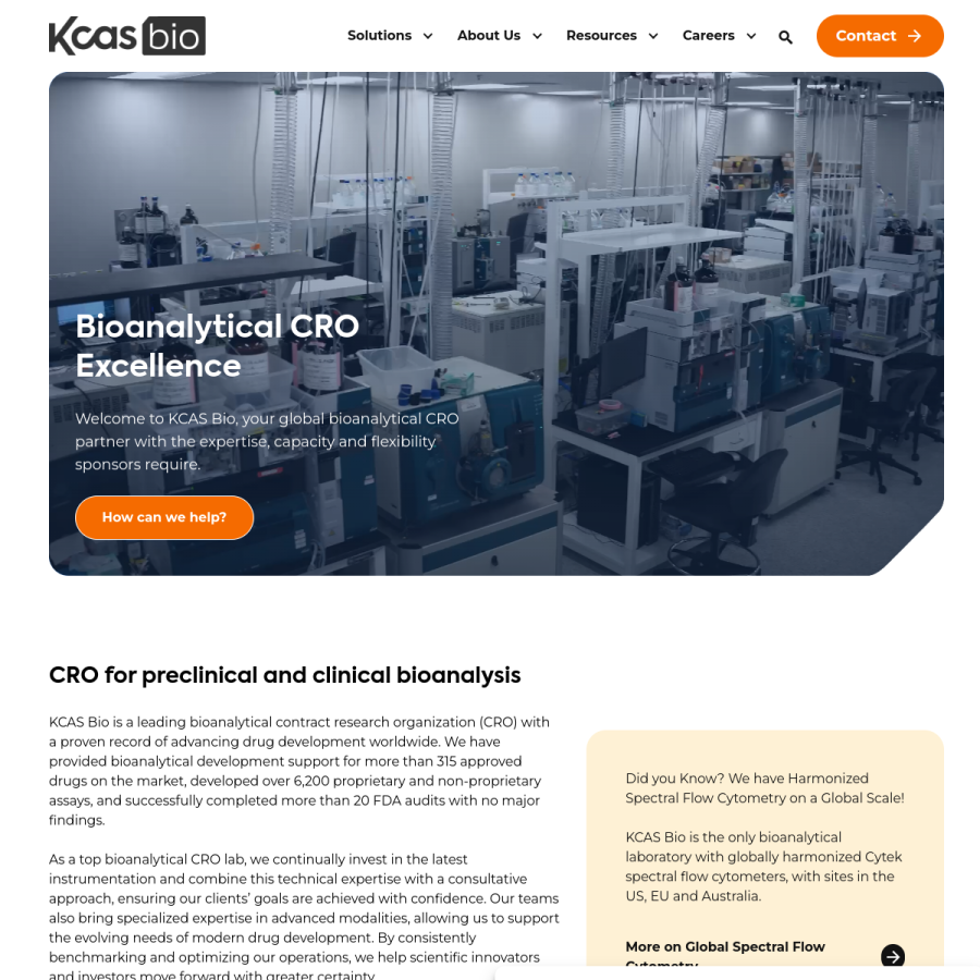 kcasbio.com homepage screenshot
