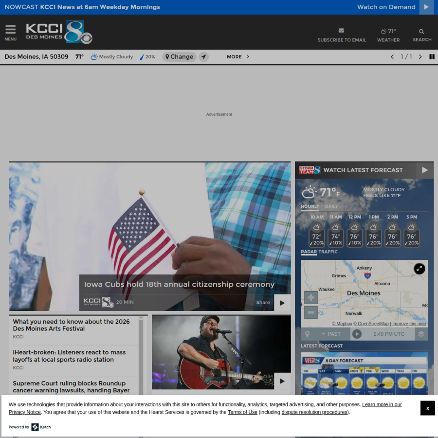kcci.com homepage screenshot