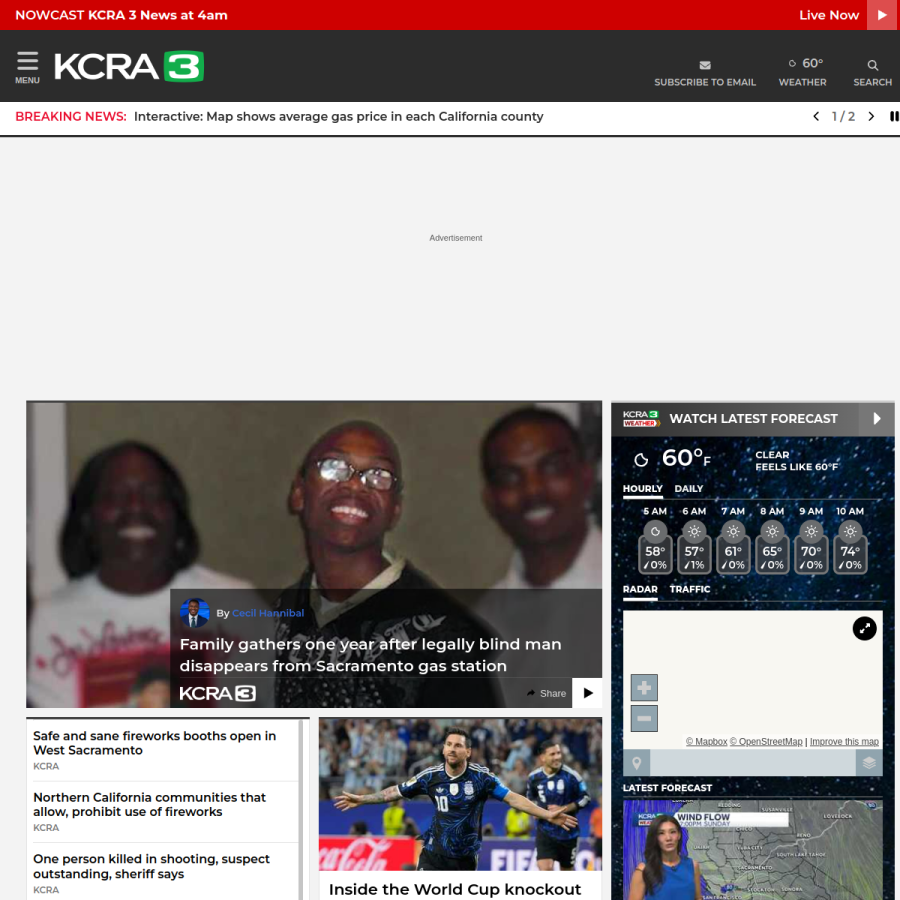 kcra.com homepage screenshot
