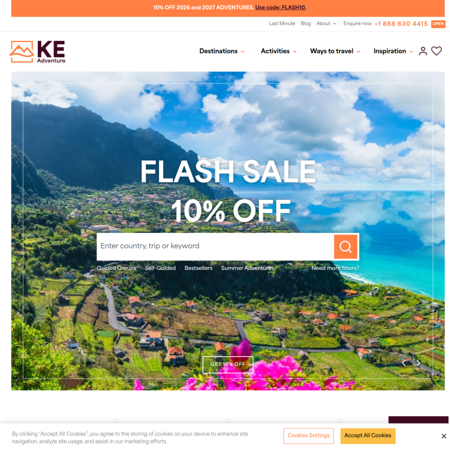 keadventure.com homepage screenshot