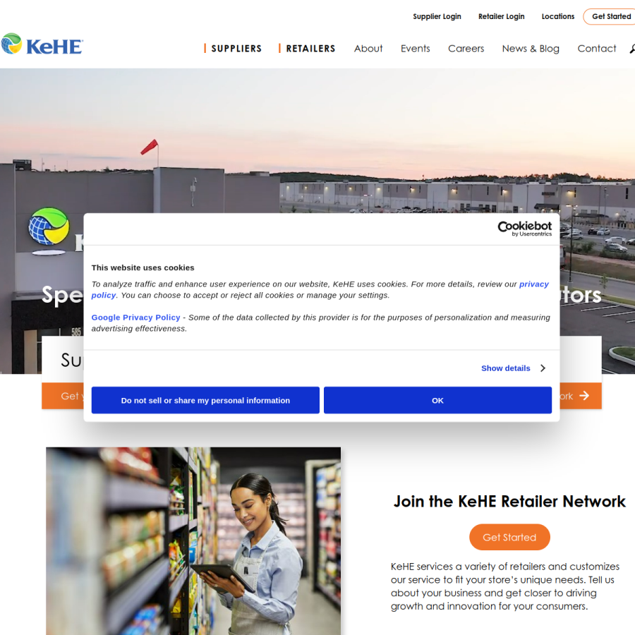 kehe.com homepage screenshot