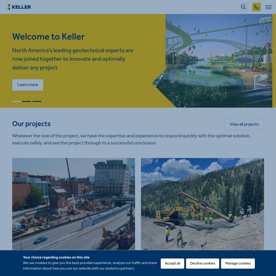 keller-na.com homepage screenshot