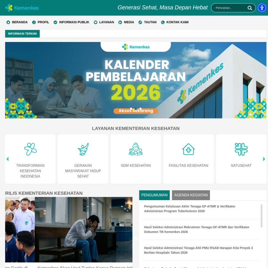 kemkes.go.id homepage screenshot