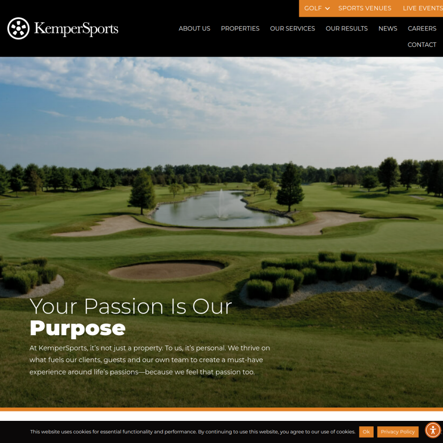 kempersports.com homepage screenshot