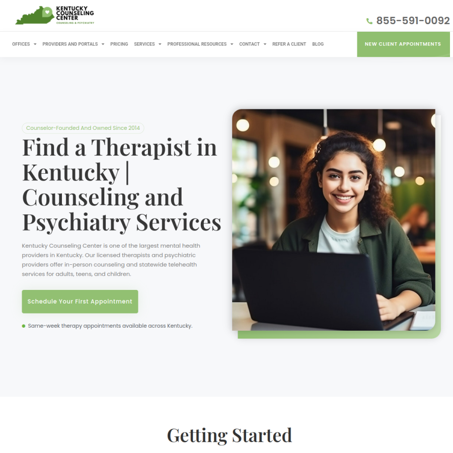 kentuckycounselingcenter.com homepage screenshot