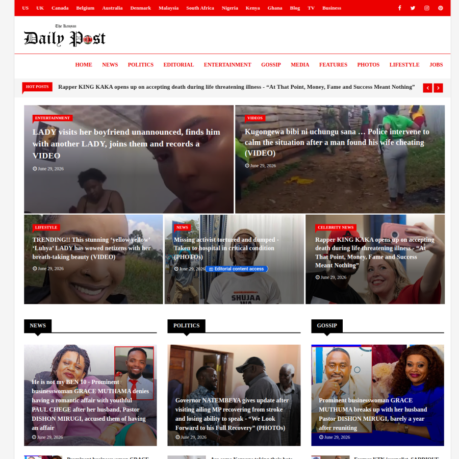 kenyan-post.com homepage screenshot