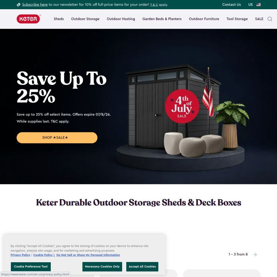 keter.com homepage screenshot