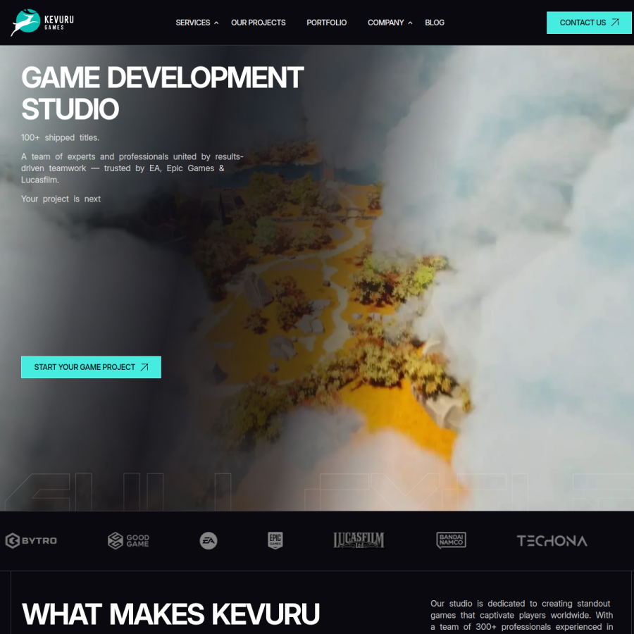 kevurugames.com homepage screenshot