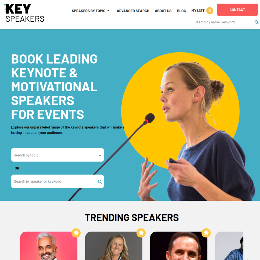 keyspeakers.com homepage screenshot
