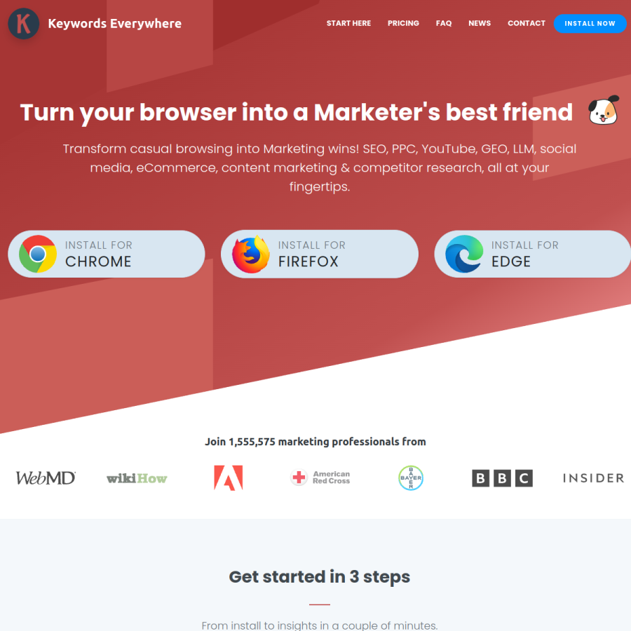 keywordseverywhere.com homepage screenshot