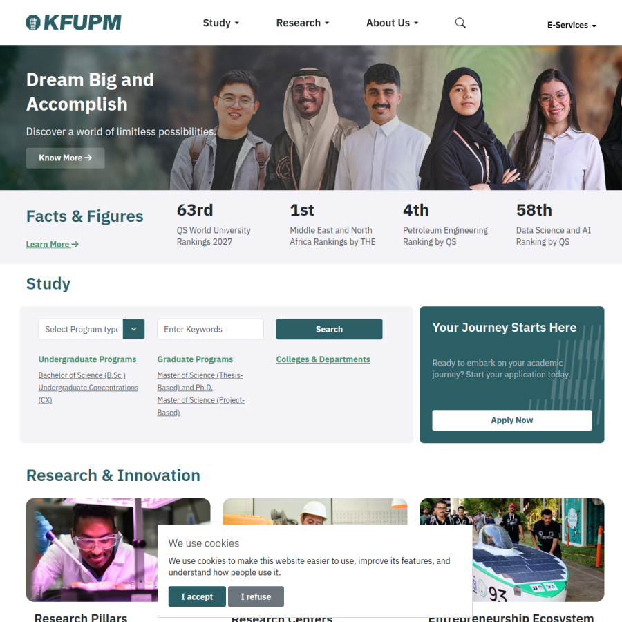 kfupm.edu.sa homepage screenshot