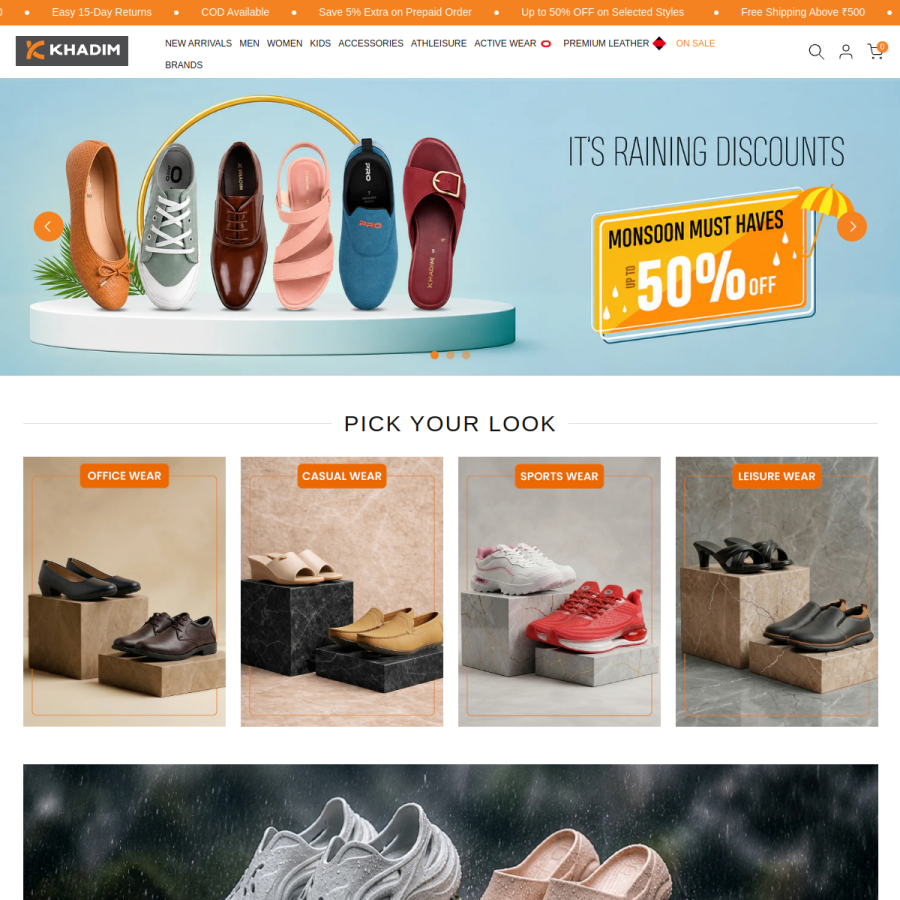 khadims.com homepage screenshot