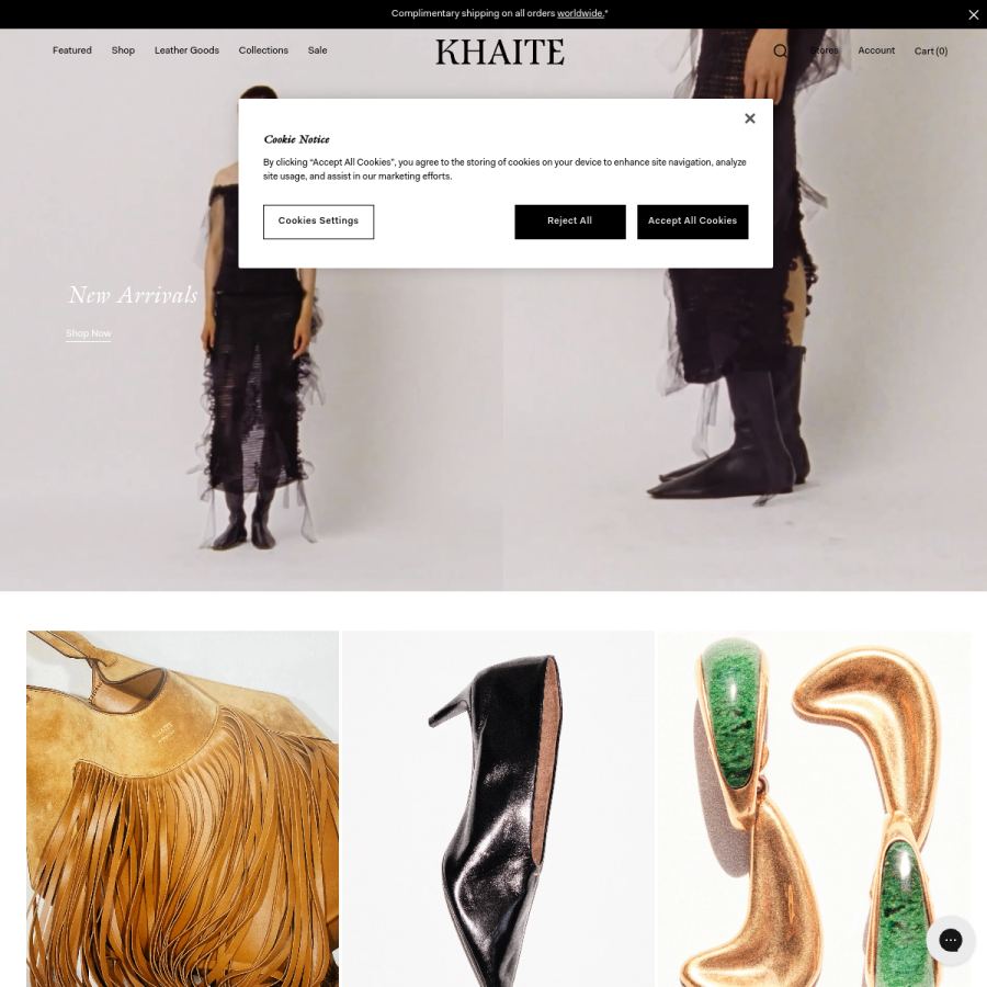 khaite.com homepage screenshot