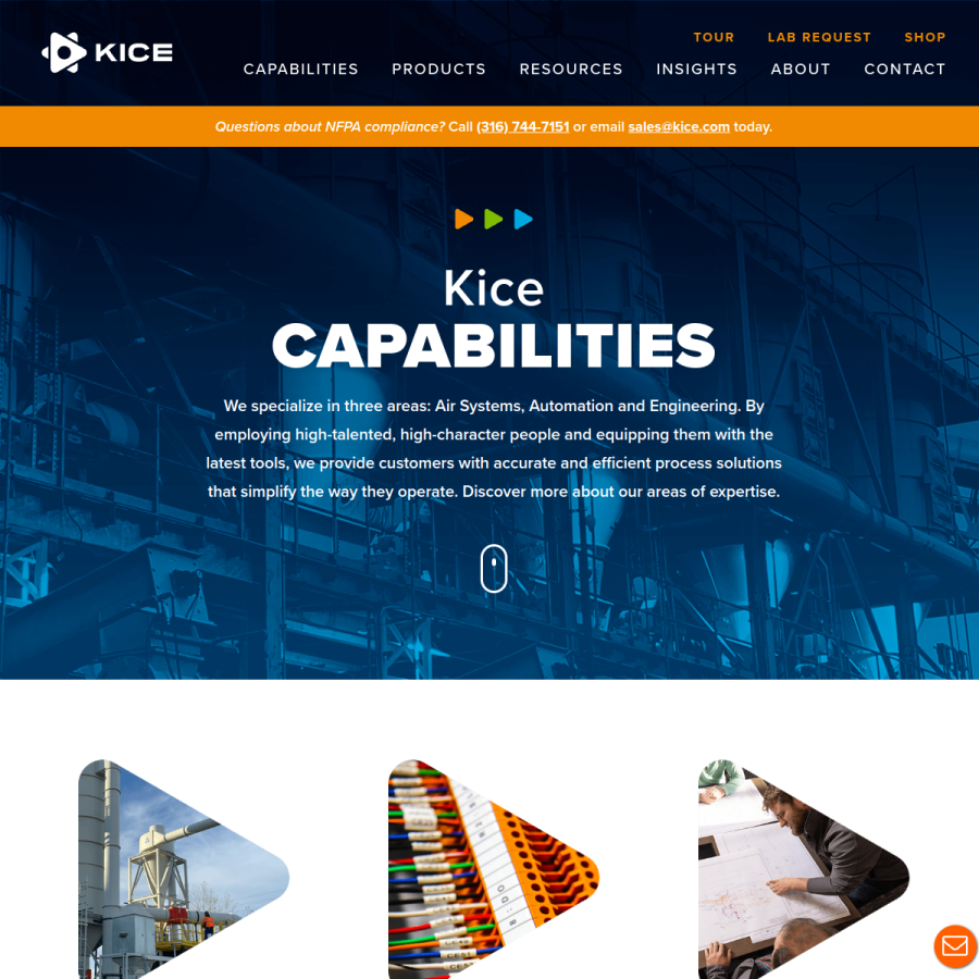 kice.com homepage screenshot