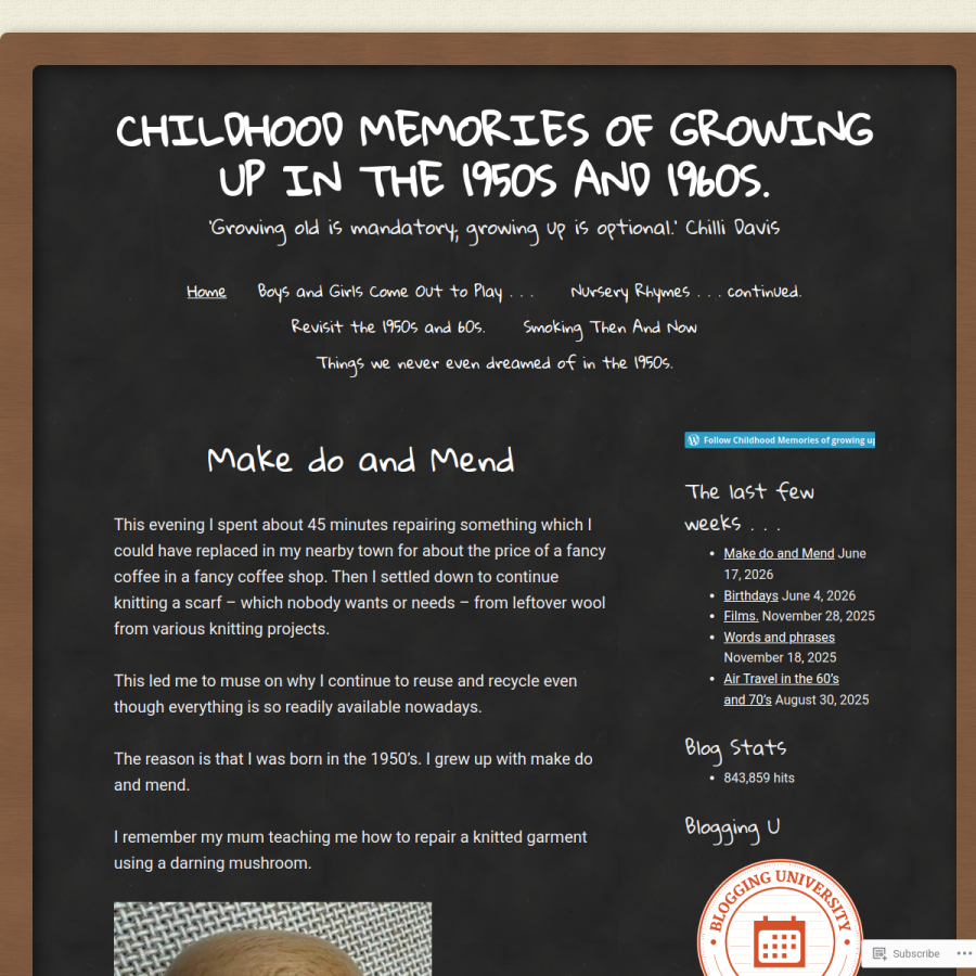 kidsofthe50sand60s.com homepage screenshot