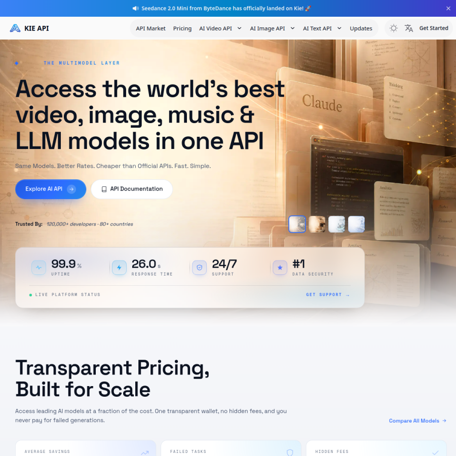 kie.ai homepage screenshot