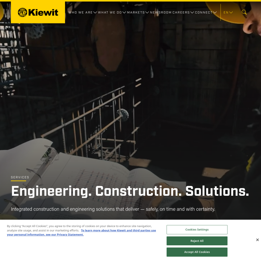 kiewit.com homepage screenshot