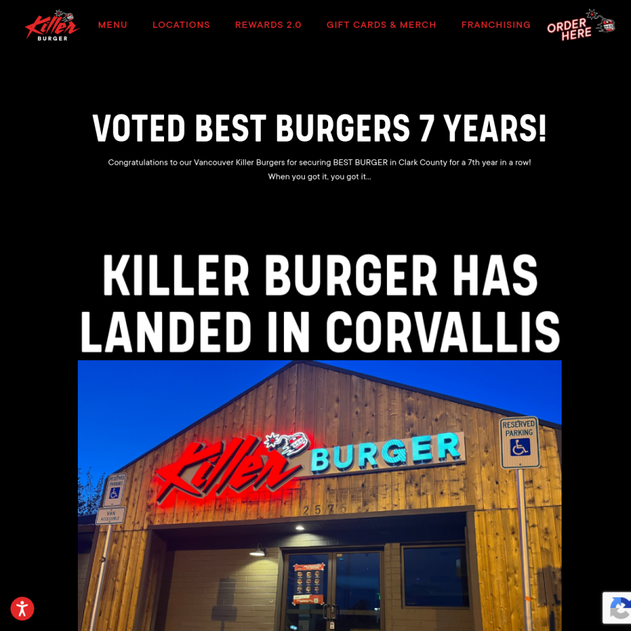 killerburger.com homepage screenshot