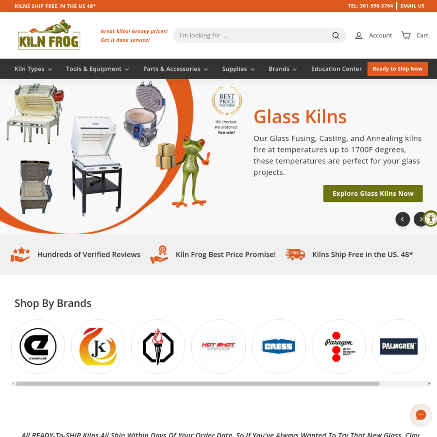 kilnfrog.com homepage screenshot