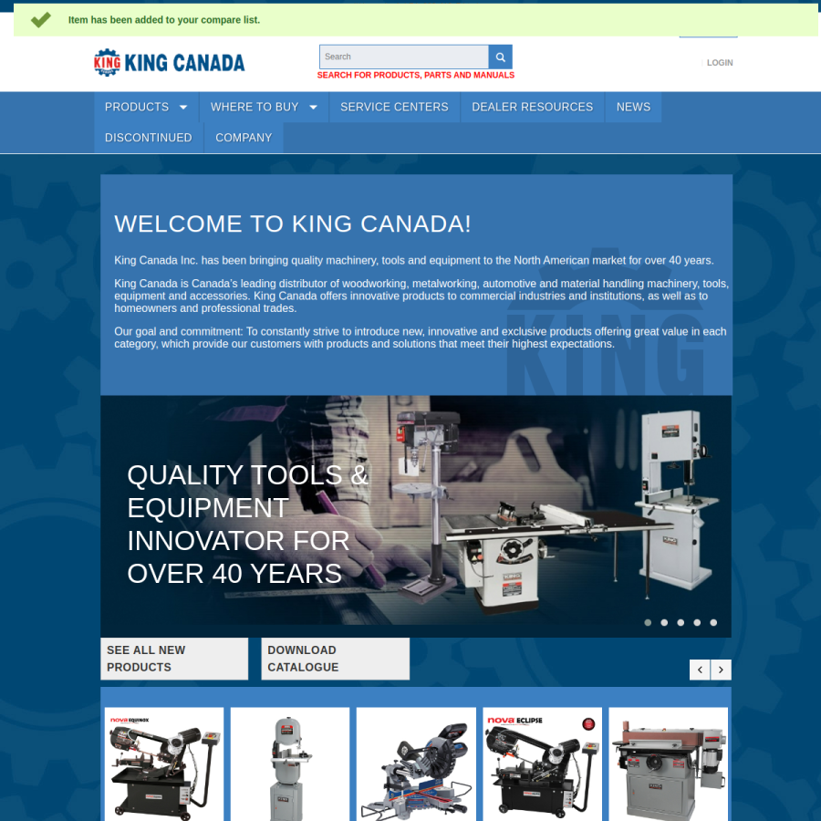 kingcanada.com homepage screenshot