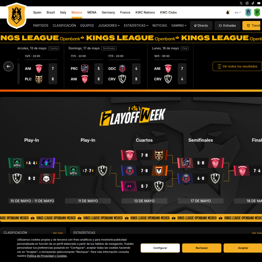 kingsleague.pro homepage screenshot