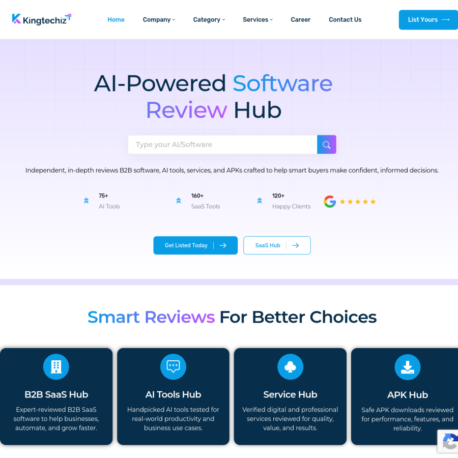 kingtechiz.com homepage screenshot